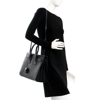 Saint Laurent Grained Calfskin Small Sac De Jour Black 2 of 13