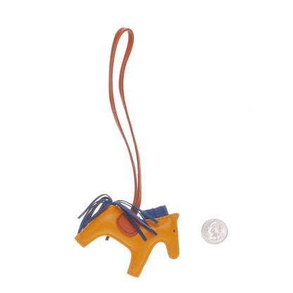 Hermes Milo Lambskin Grigri Rodeo Horse Bag Charm PM Jaune D'Or Bleu Agate Cornaline 2 of 4