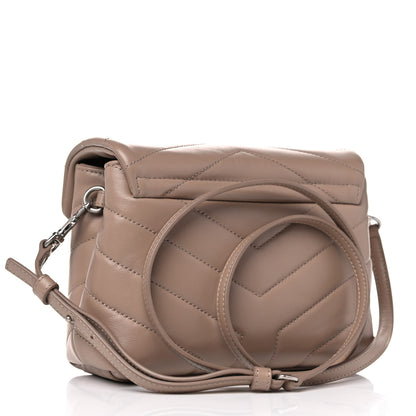 Saint Laurent Calfskin Y Quilted Monogram Toy Loulou Crossbody Bag Dark Beige 3 of 10