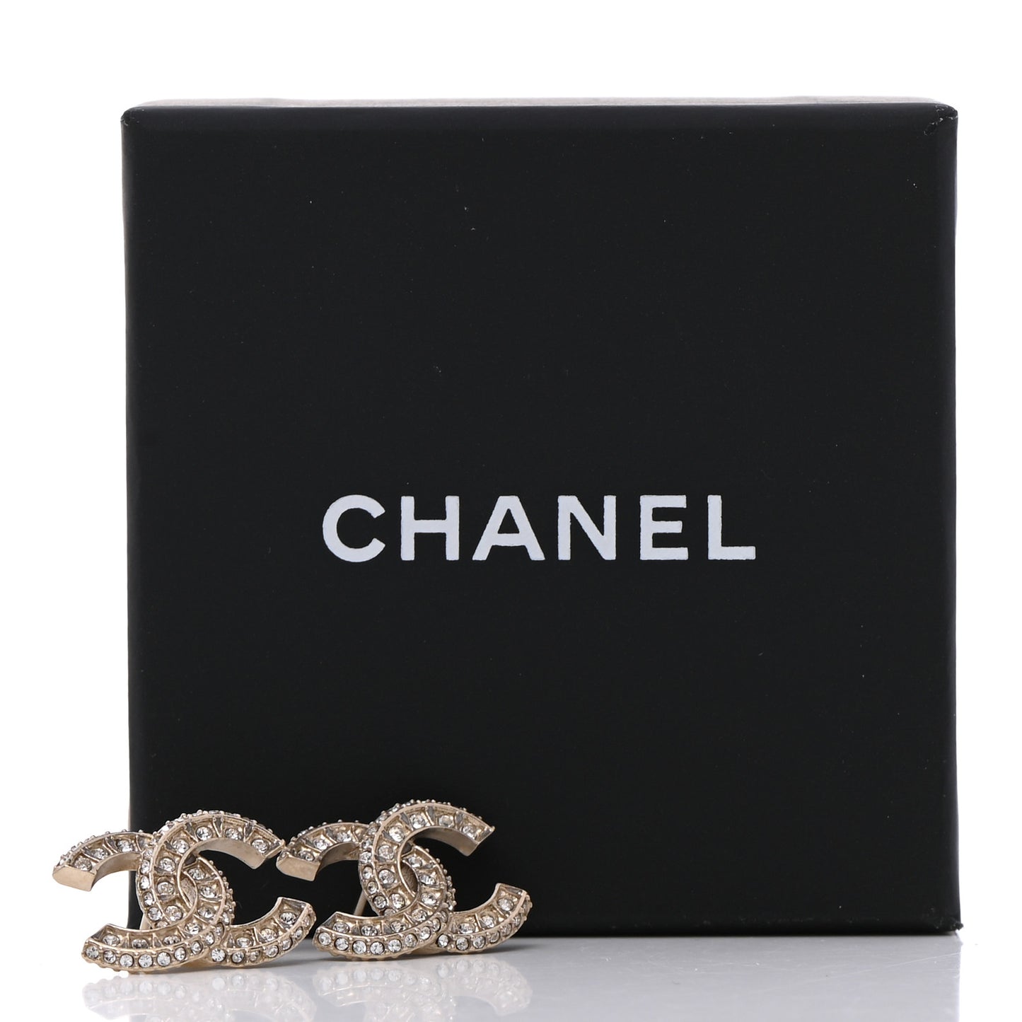 Crystal Timeless CC Earrings Light Gold