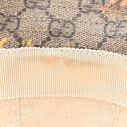 Gucci GG Supreme Monogram Azalea Calfskin Dusty Carnation Retro Interlocking G Bucket Hat Beige Ebony Multicolor 10 of 12
