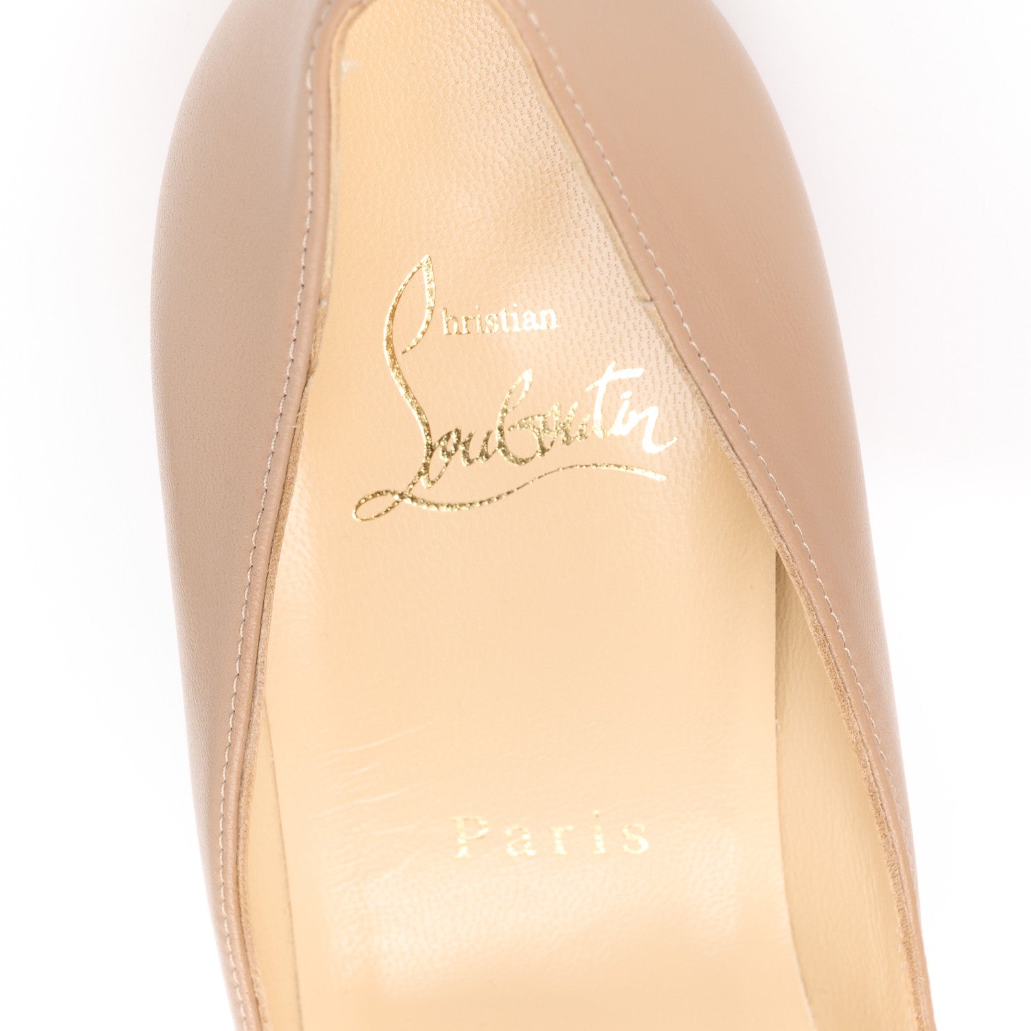 Christian Louboutin Nappa Apostrophy 100 Pumps 38.5 Nude 7 of 10