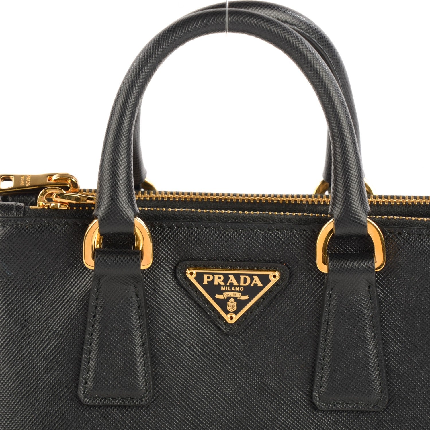 Prada Saffiano Lux Mini Galleria Double Zip Tote Black 2 of 11