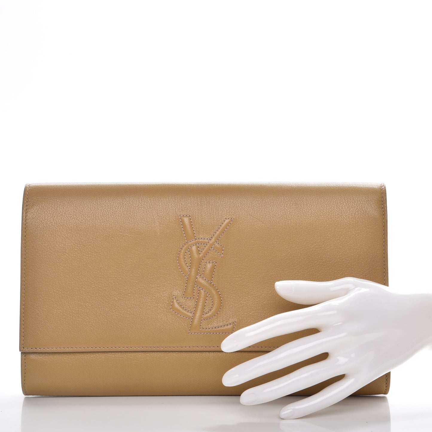 Chevre Large Belle de Jour Clutch Beige