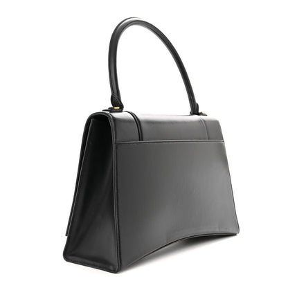 Balenciaga Shiny Box Calfskin Medium Hourglass Top Handle Bag Black 3 of 17