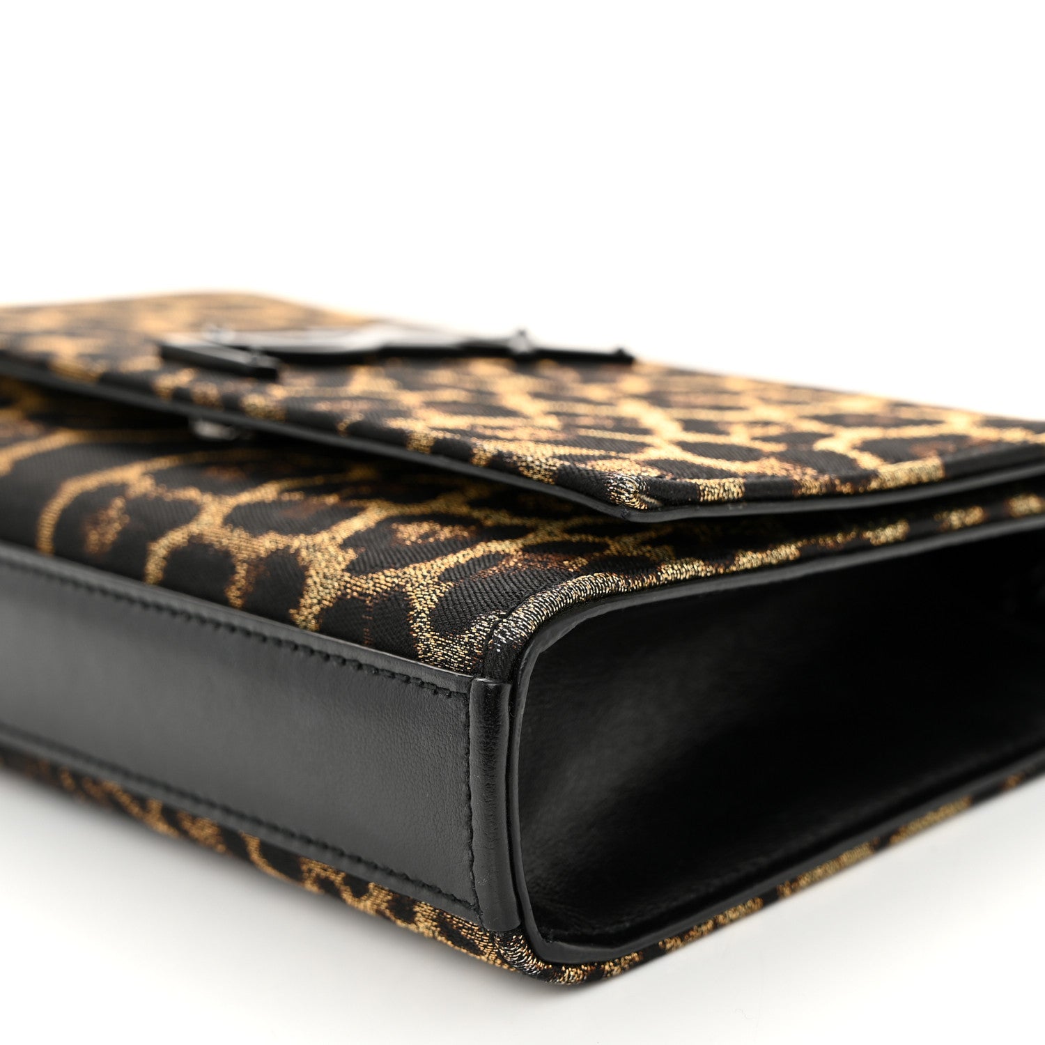 Saint Laurent Jacquard Leopard Small Monogram Kate Satchel Oro Natural 11 of 11