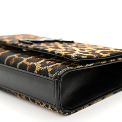 Saint Laurent Jacquard Leopard Small Monogram Kate Satchel Oro Natural 11 of 11
