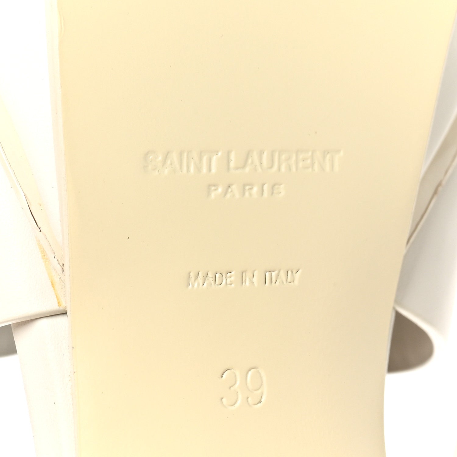 Saint Laurent Calfskin Tribute 105 Platform Sandals 39 Porcellana 8 of 9