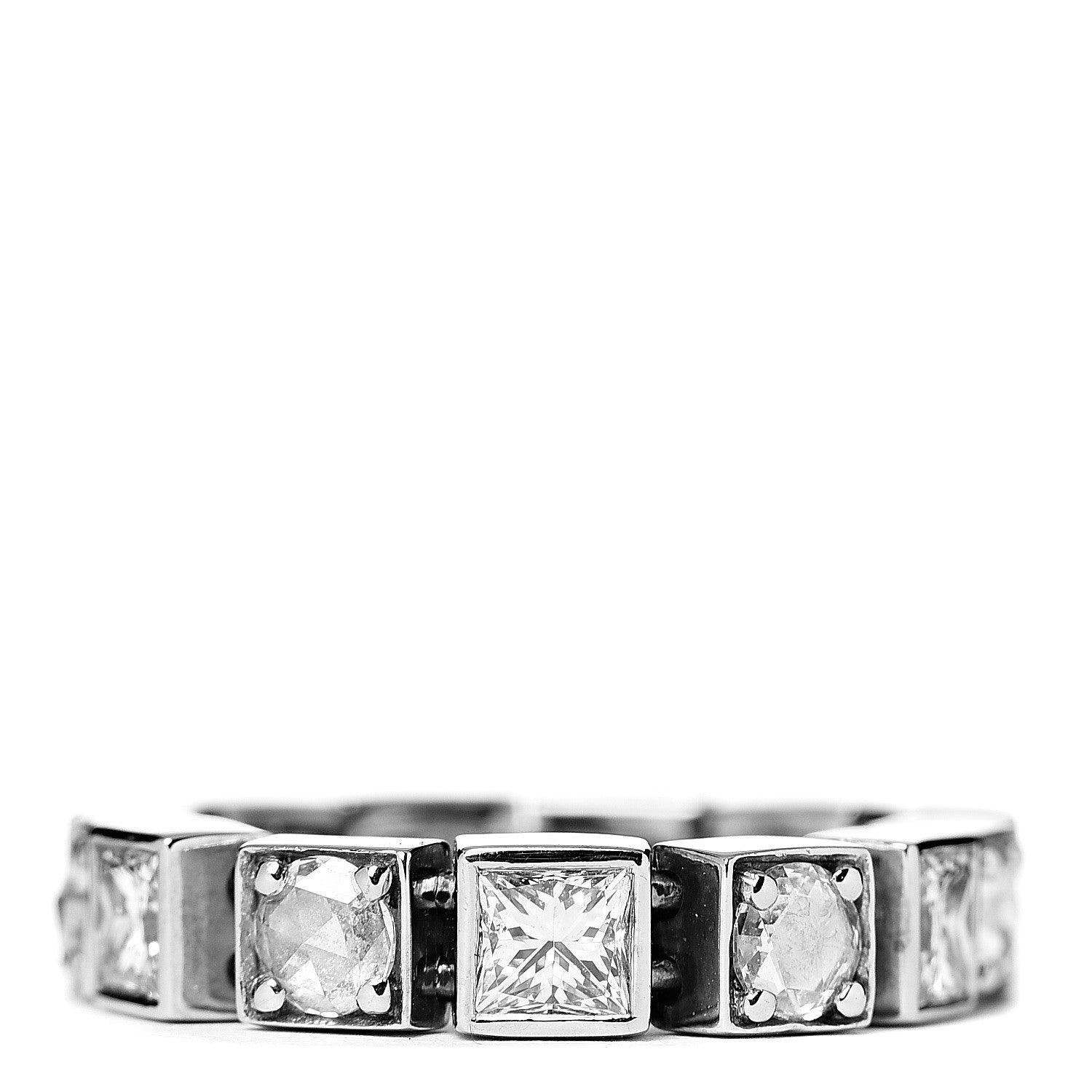 Tiffany 18K White Gold Diamond T Line Band Ring 52 6 2 of 4