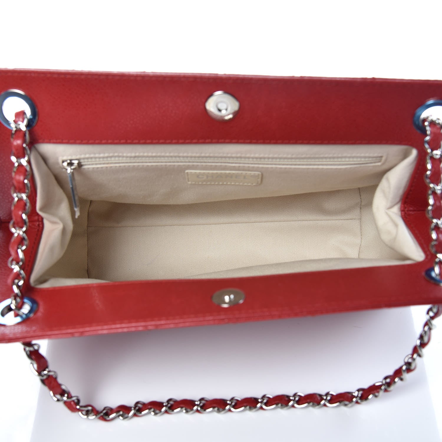 Chanel Caviar Quilted Timeless CC Shopping Tote Red 5 of 9