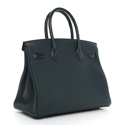 Hermes Togo Matte Alligator Birkin Touch 30 Vert Cypress 3 of 11
