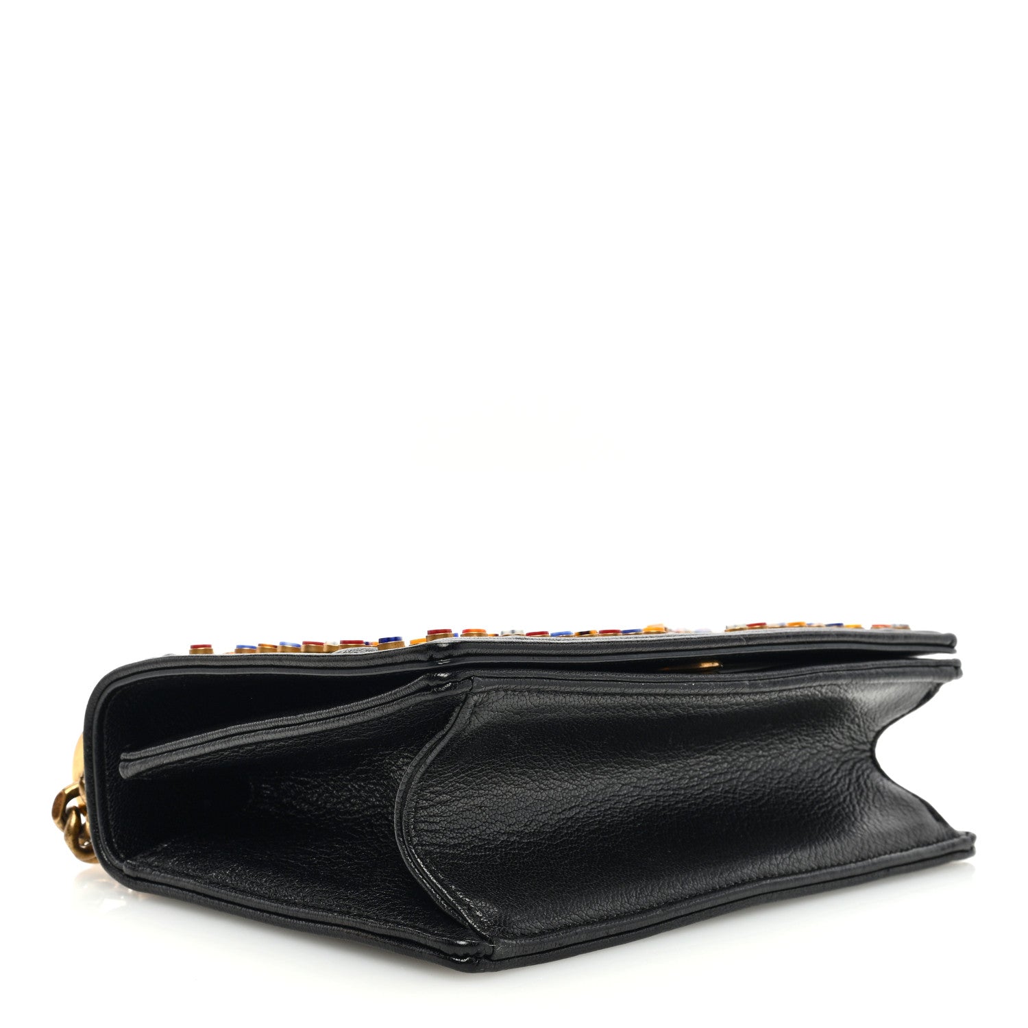 Christian Dior Calfskin Studded Small Diorama Flap Bag Black Multicolor 4 of 10
