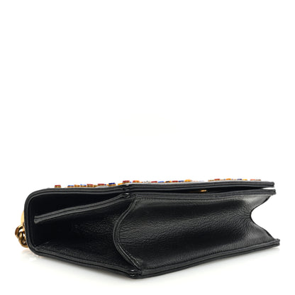 Christian Dior Calfskin Studded Small Diorama Flap Bag Black Multicolor 4 of 10