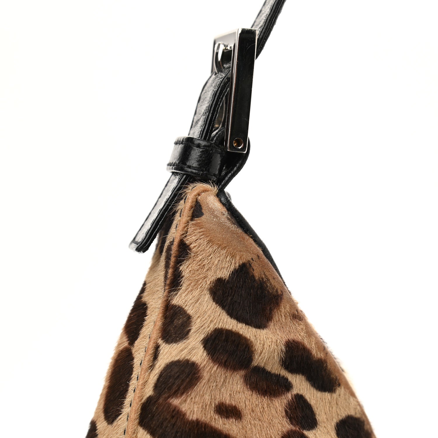 Fendi Calf Hair Leopard Print Shoulder Bag Brown Black 14 of 19