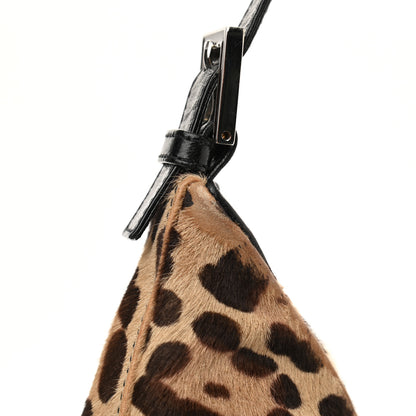 Fendi Calf Hair Leopard Print Shoulder Bag Brown Black 14 of 19