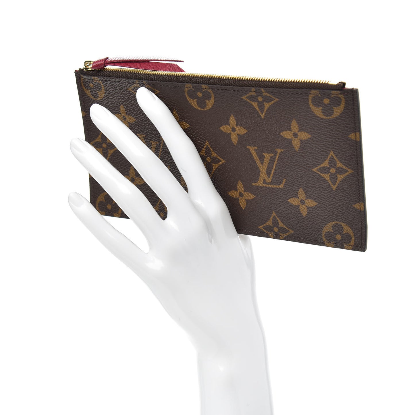 Monogram Felicie Chain Wallet Zippered Insert Fuchsia