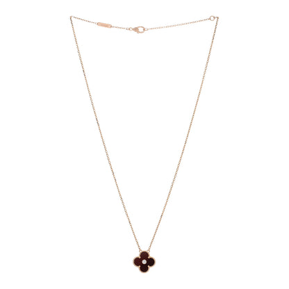 Van Cleef & Arpels 18K Rose Gold Diamond Bulls Eye Vintage Alhambra Pendant Necklace 2 of 4