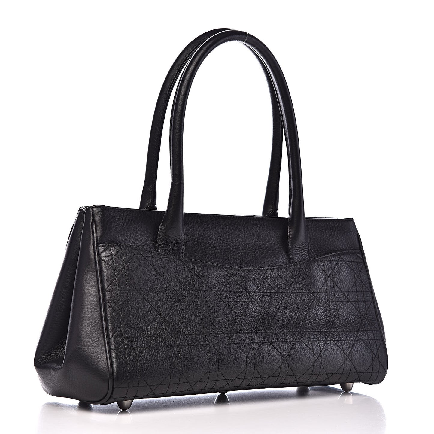 Calfskin Cannage Shoulder Bag Black