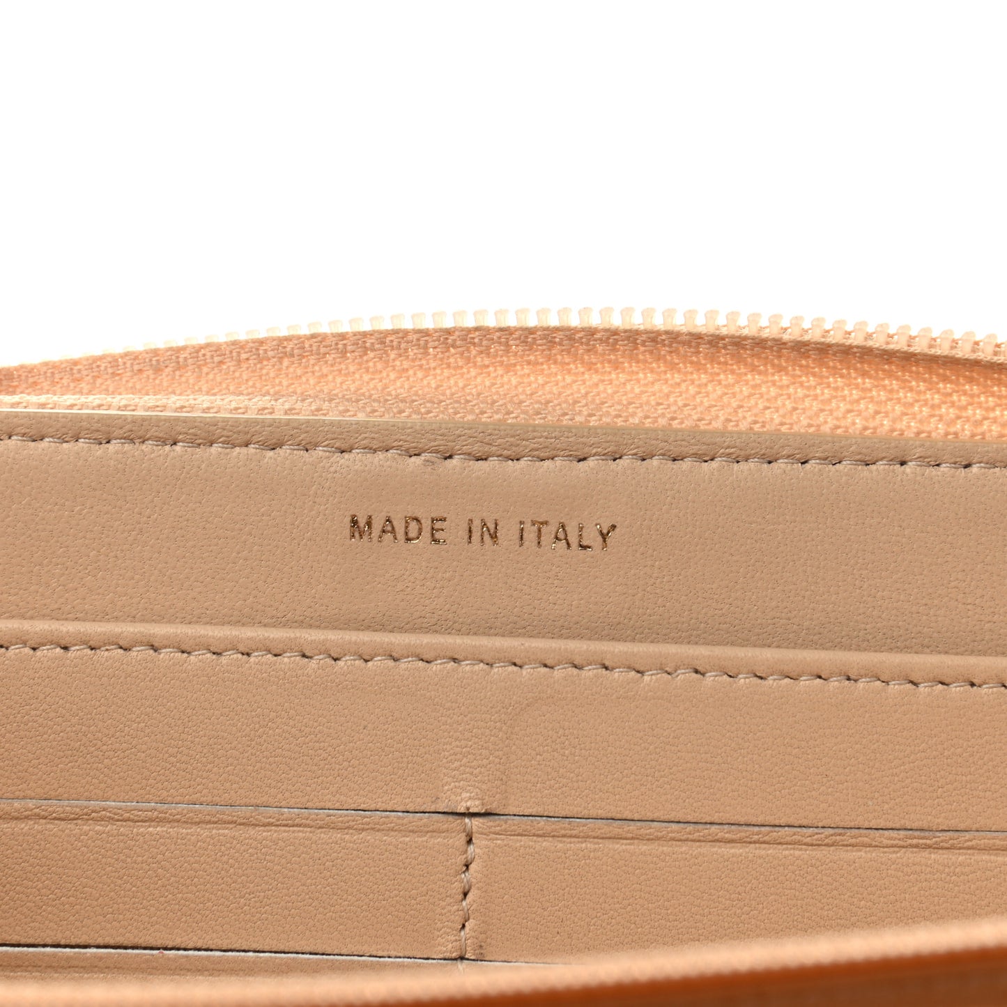 Lambskin Quilted Boy Zip Around Wallet Beige