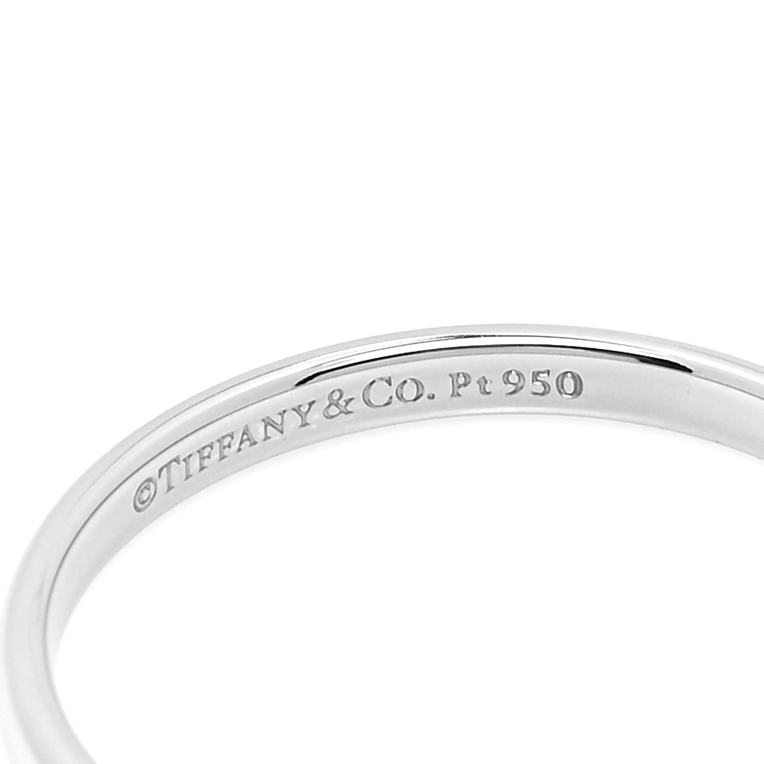 Tiffany Platinum 2mm Classic Wedding Band Ring 54 6.75 4 of 5