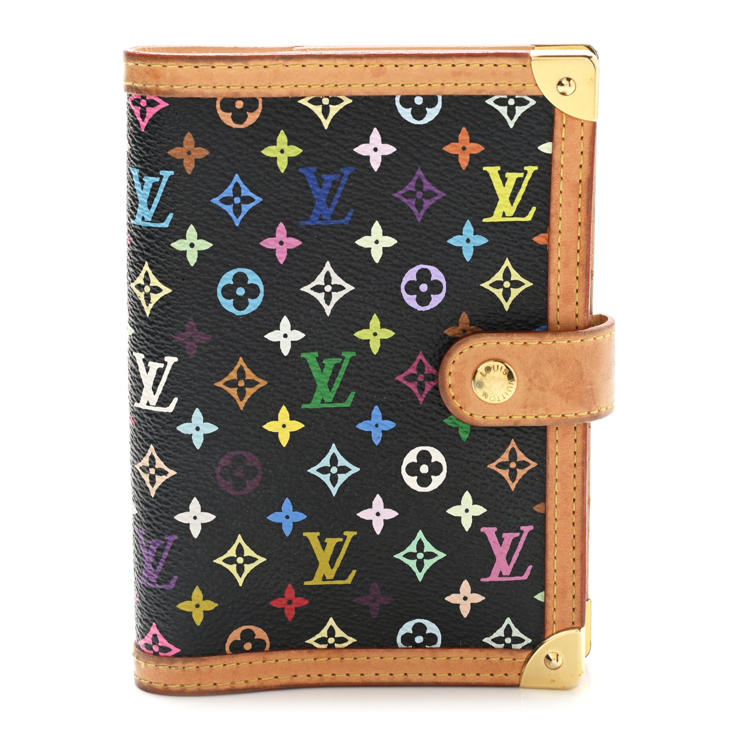 Monogram Multicolor Small Ring Agenda Cover Black