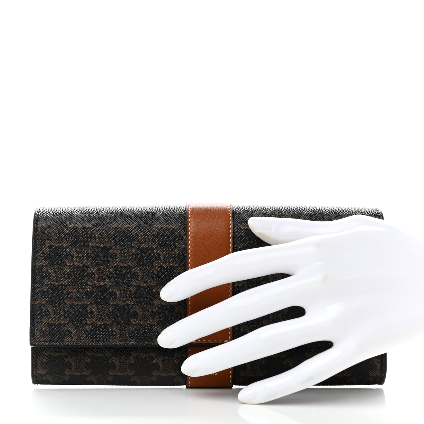 Canvas Triomphe Continental Wallet Tan