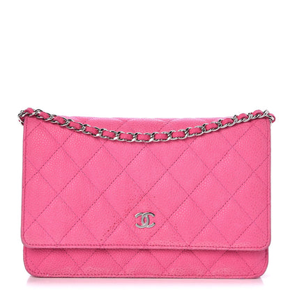 Chanel Iridescent Caviar Quilted Wallet on Chain WOC Pink 1 of 14