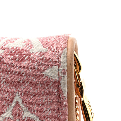 Louis Vuitton Denim Monogram Jacquard Zippy Wallet Pink 8 of 9