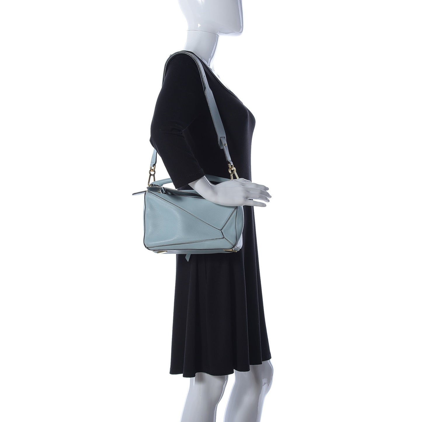 Calfskin Small Puzzle Bag Aqua