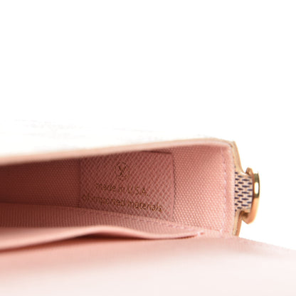 Louis Vuitton Damier Azur Pochette Felicie Chain Wallet Rose Ballerine 6 of 8