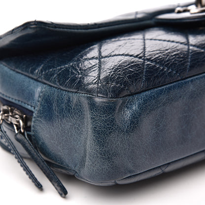 Chanel Glazed Calfskin Quilted Medium Duo Color Flap Blue 7 of 12