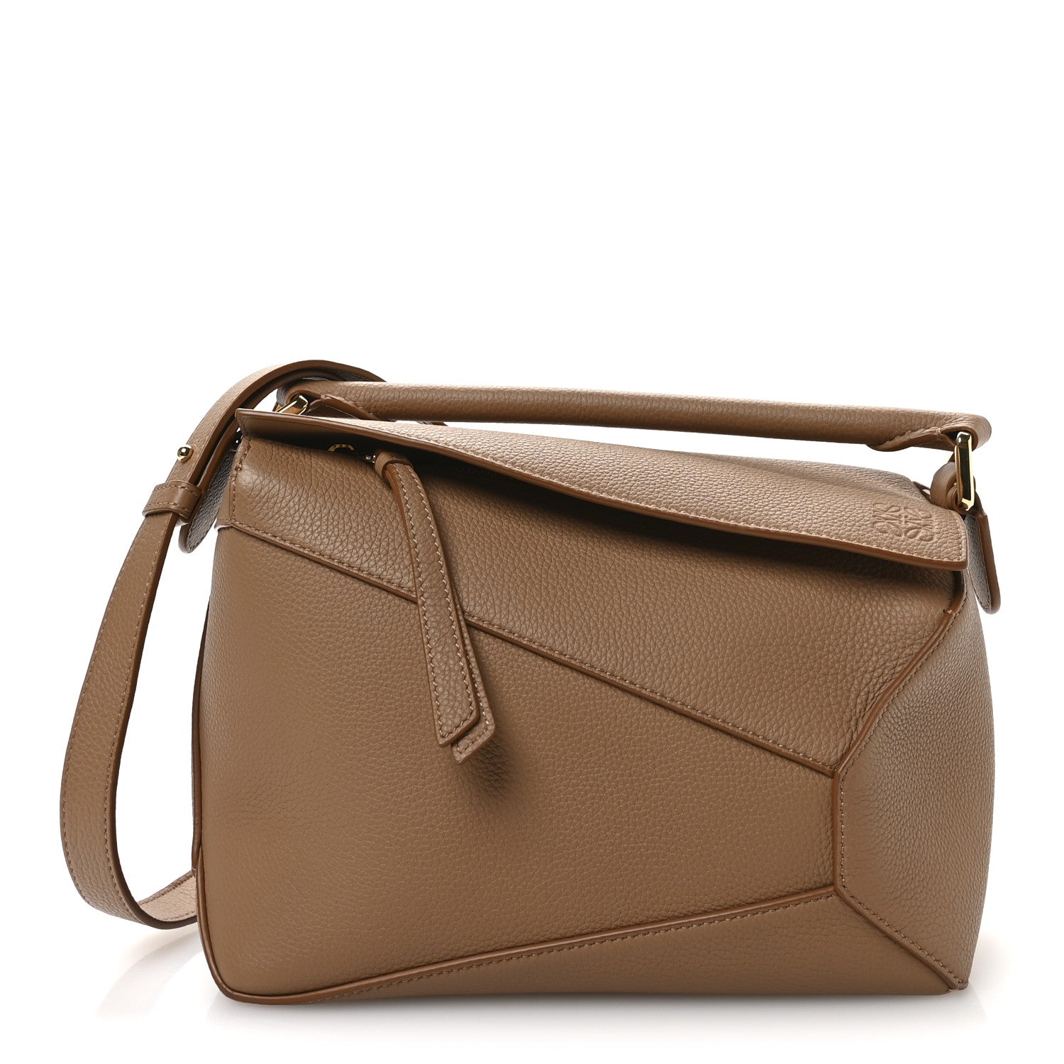 Loewe Grained Calfskin Small Puzzle Edge Bag Toffee 1 of 10