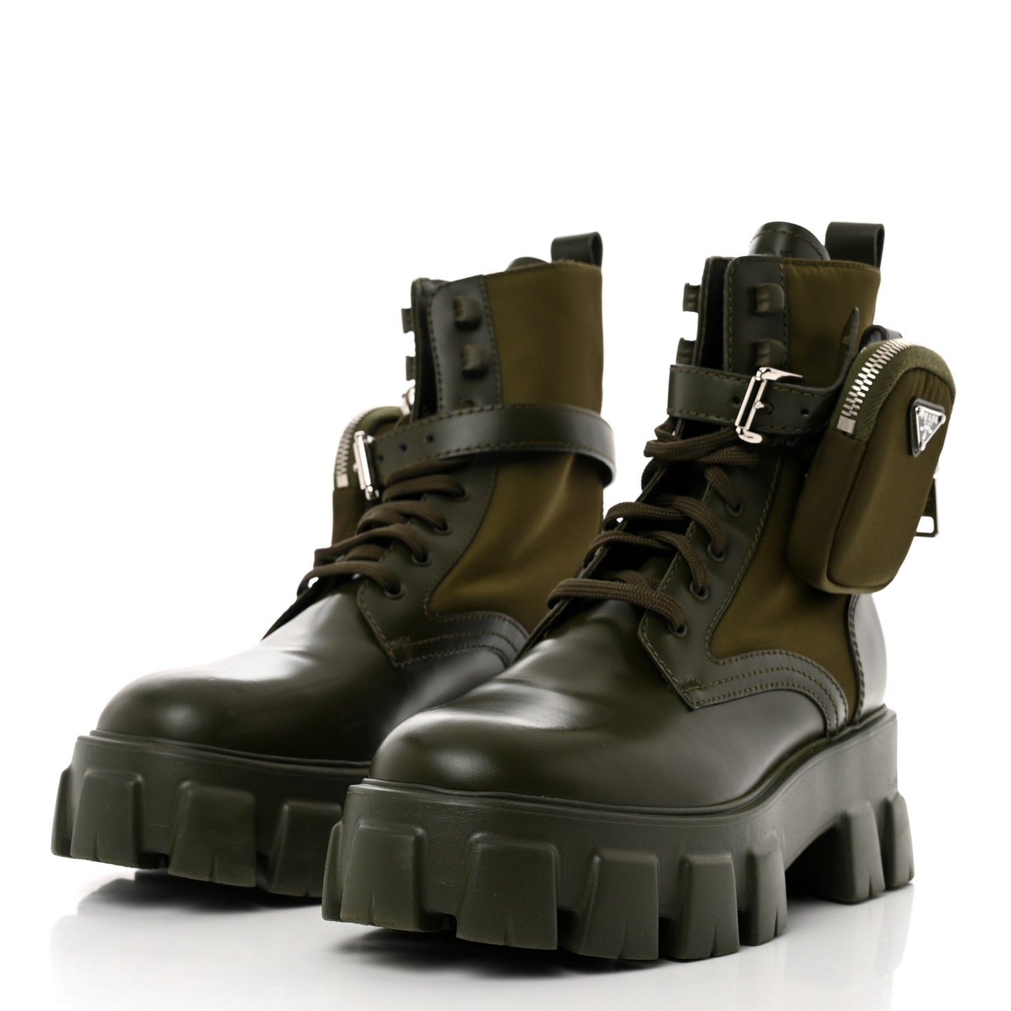 Spazzolato Rois Re-Nylon Metal Triangle Logo Monolith Pouch Pocket 55mm Boots 38.5 Militare