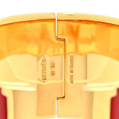 Hermes Enamel Clic Clac H Extra Wide Bracelet PM Rouge H 3 of 3