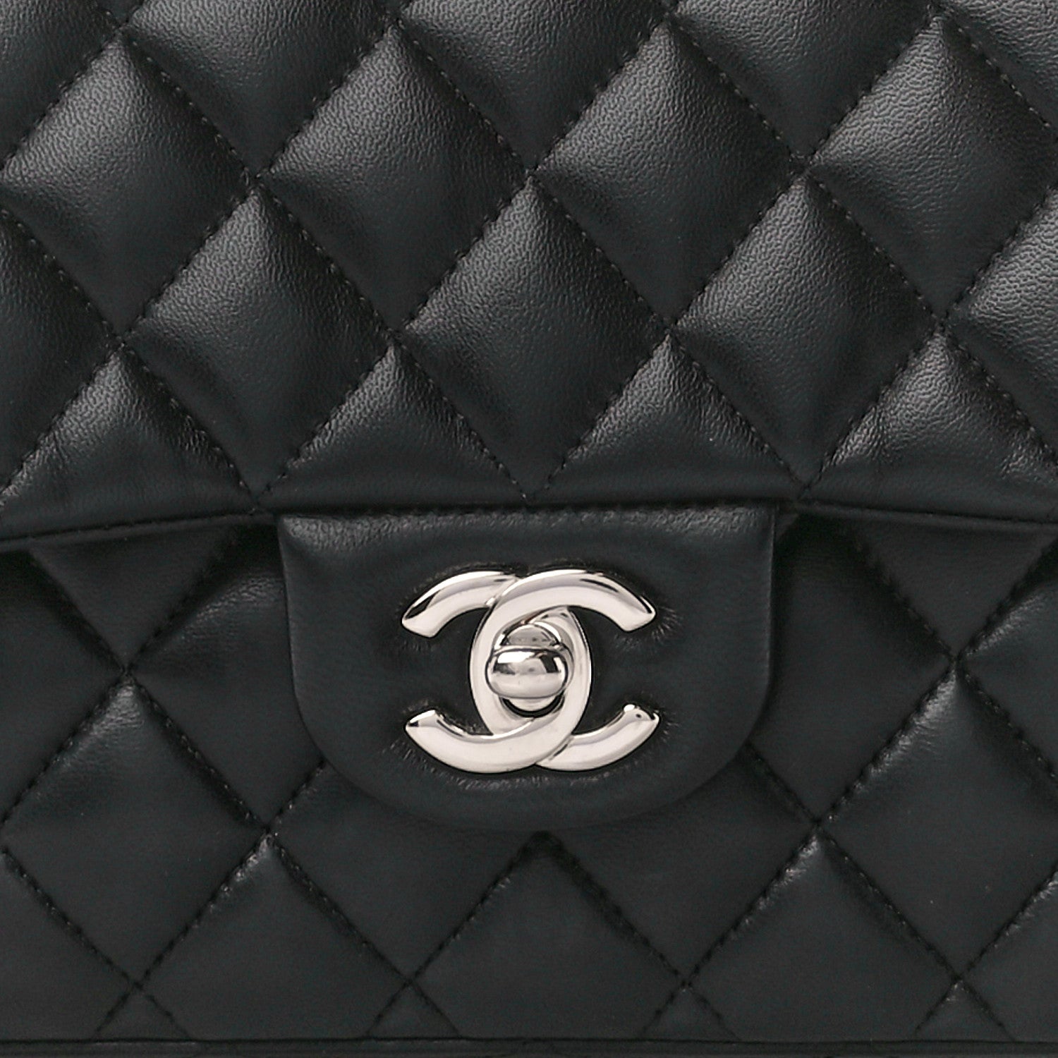 Chanel Lambskin Quilted Medium Double Flap Black 9 of 12