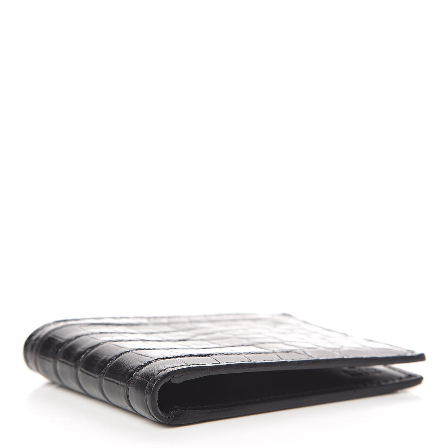 Crocodile Bi-Fold Wallet Black