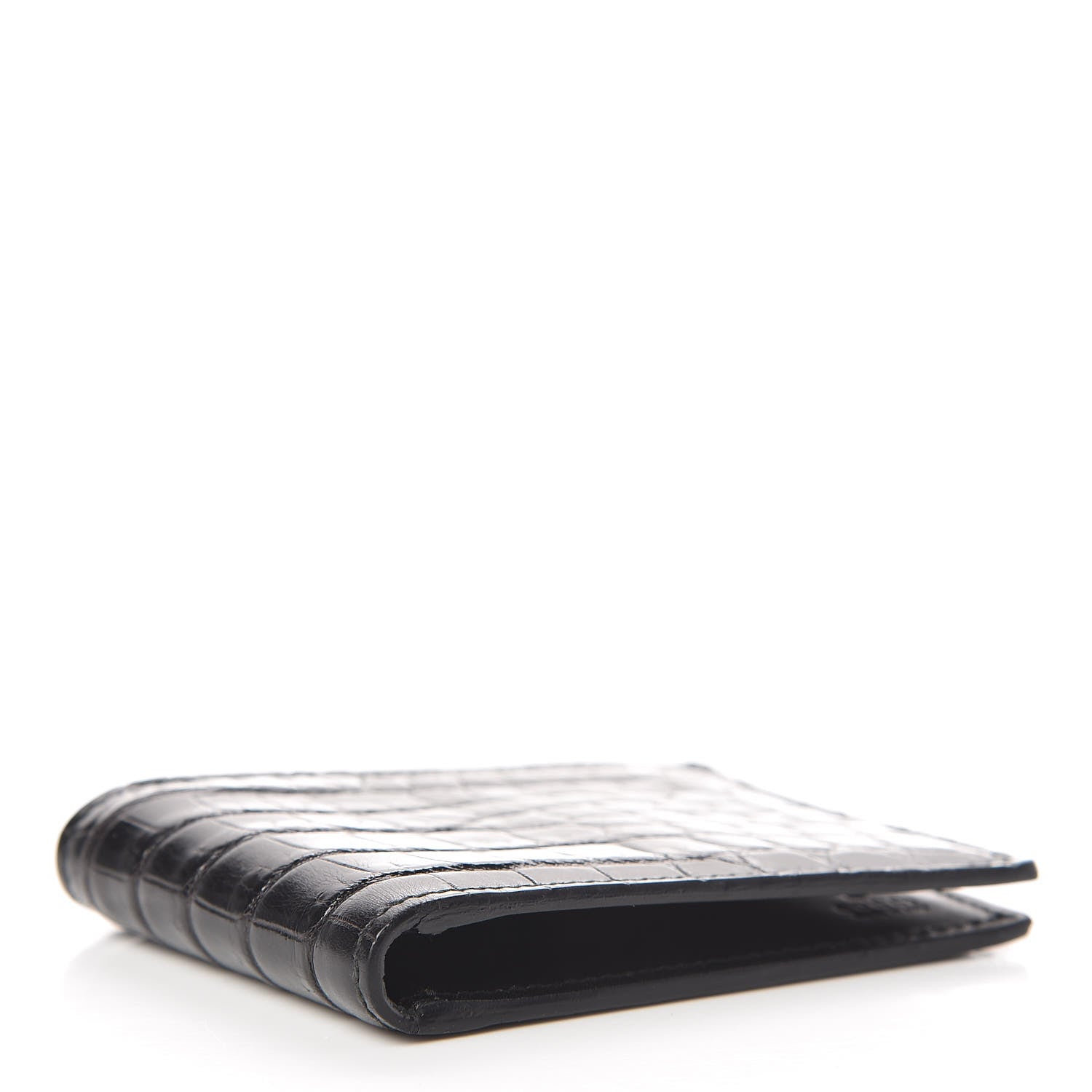 Gucci Crocodile Bi-Fold Wallet Black 4 of 9