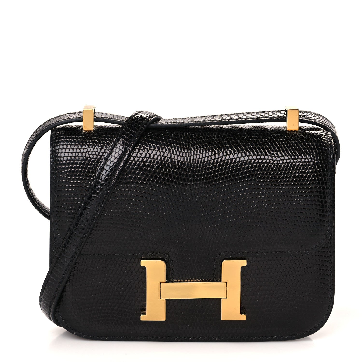Hermes Lizard Niloticus Micro Constance 14 Black 1 of 10