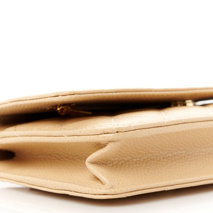 Chanel Caviar Quilted Wallet on Chain WOC Beige 10 of 12