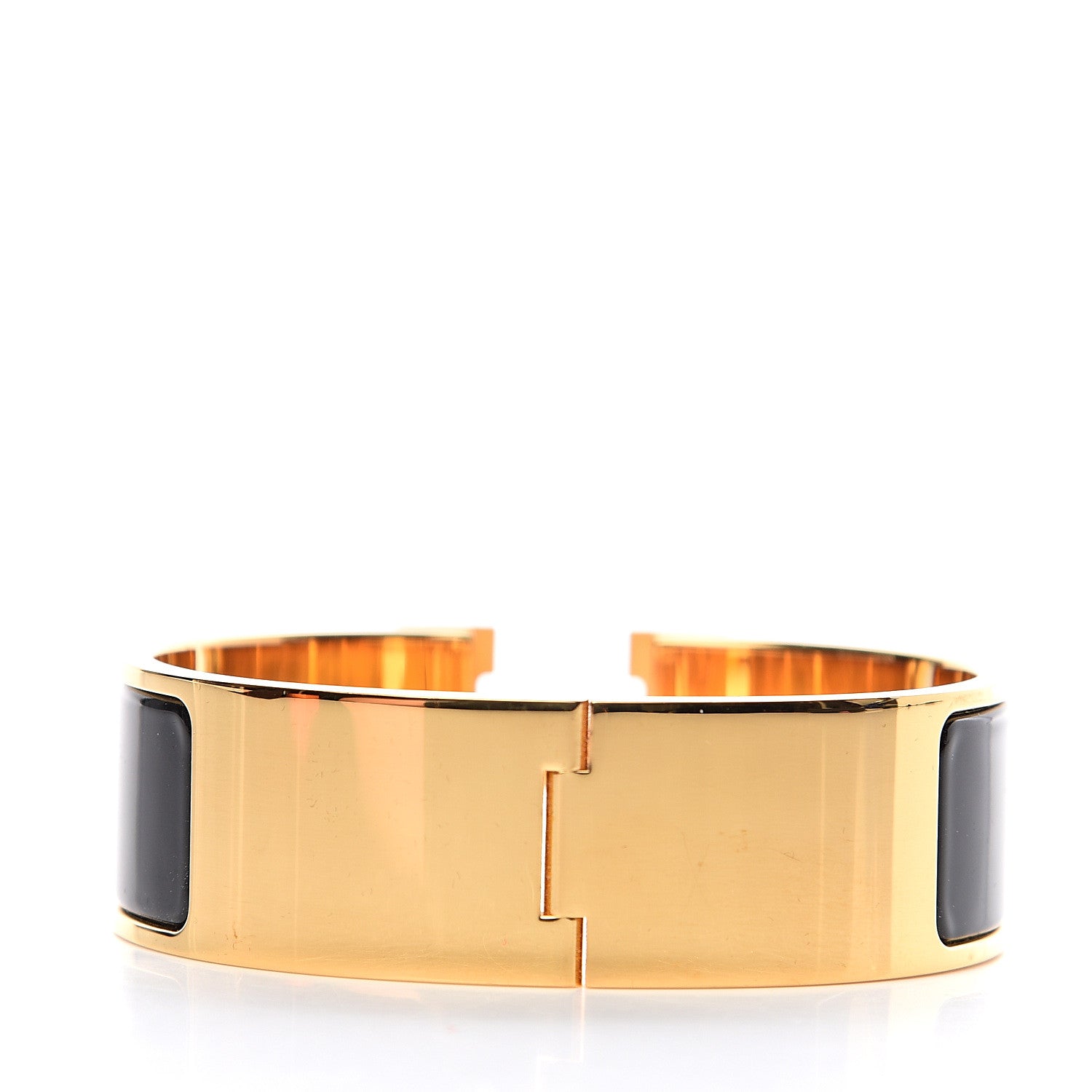 Hermes Enamel Wide Clic Clac H Bracelet GM Black 2 of 5