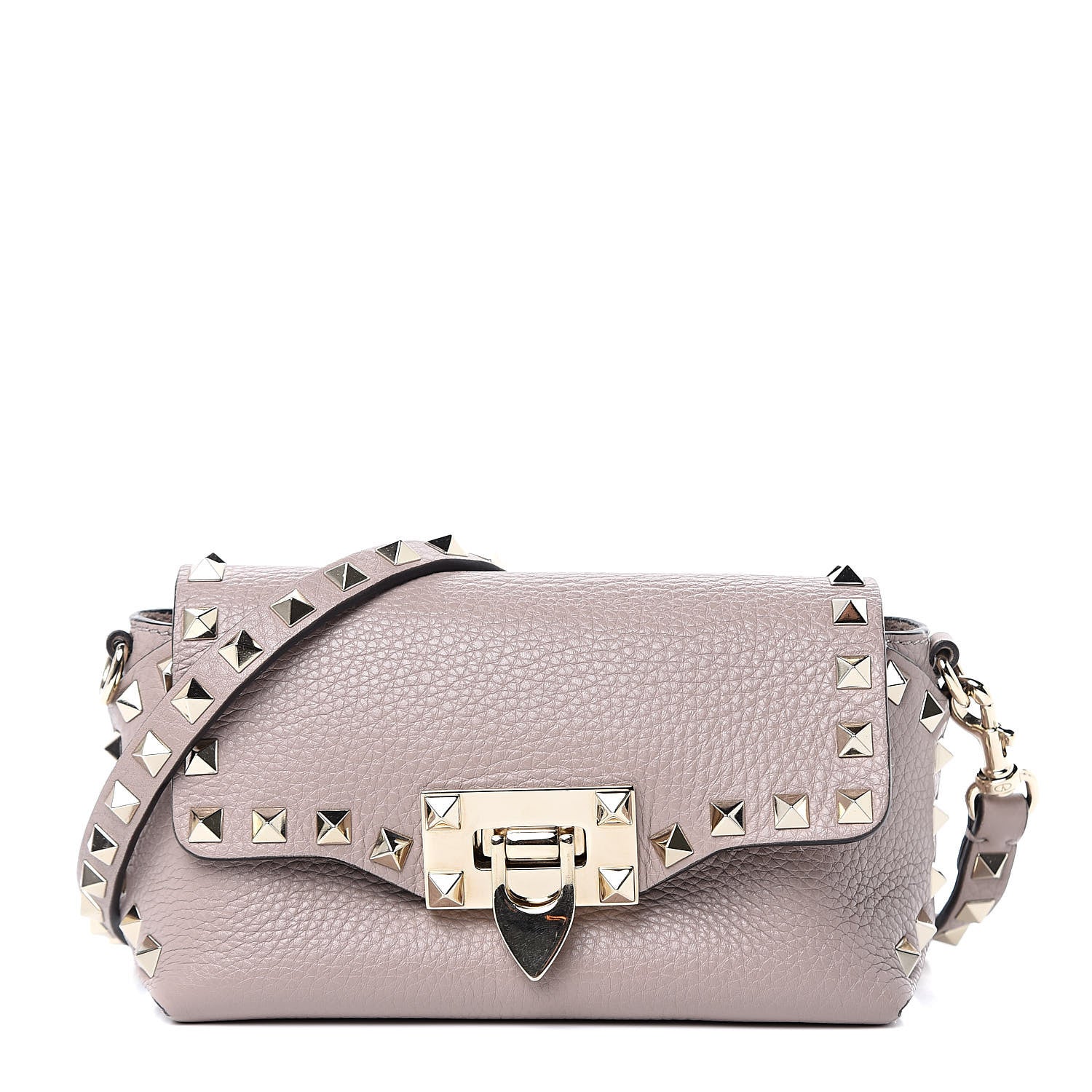Valentino Garavani Pebbled Calfskin Mini Rockstud Crossbody Bag Poudre 1 of 13