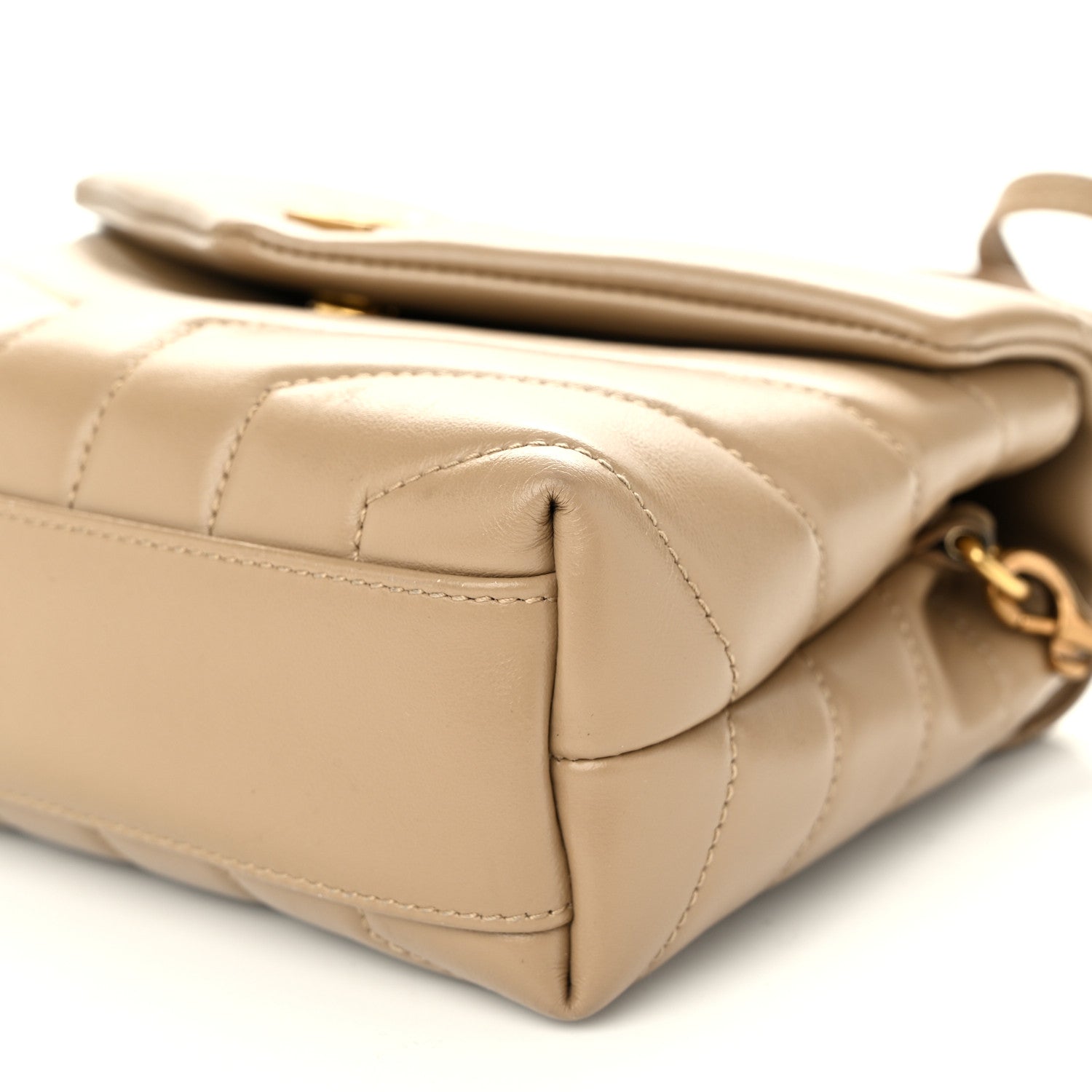Saint Laurent Calfskin Y Quilted Monogram Toy Loulou Crossbody Bag Taupe 10 of 11