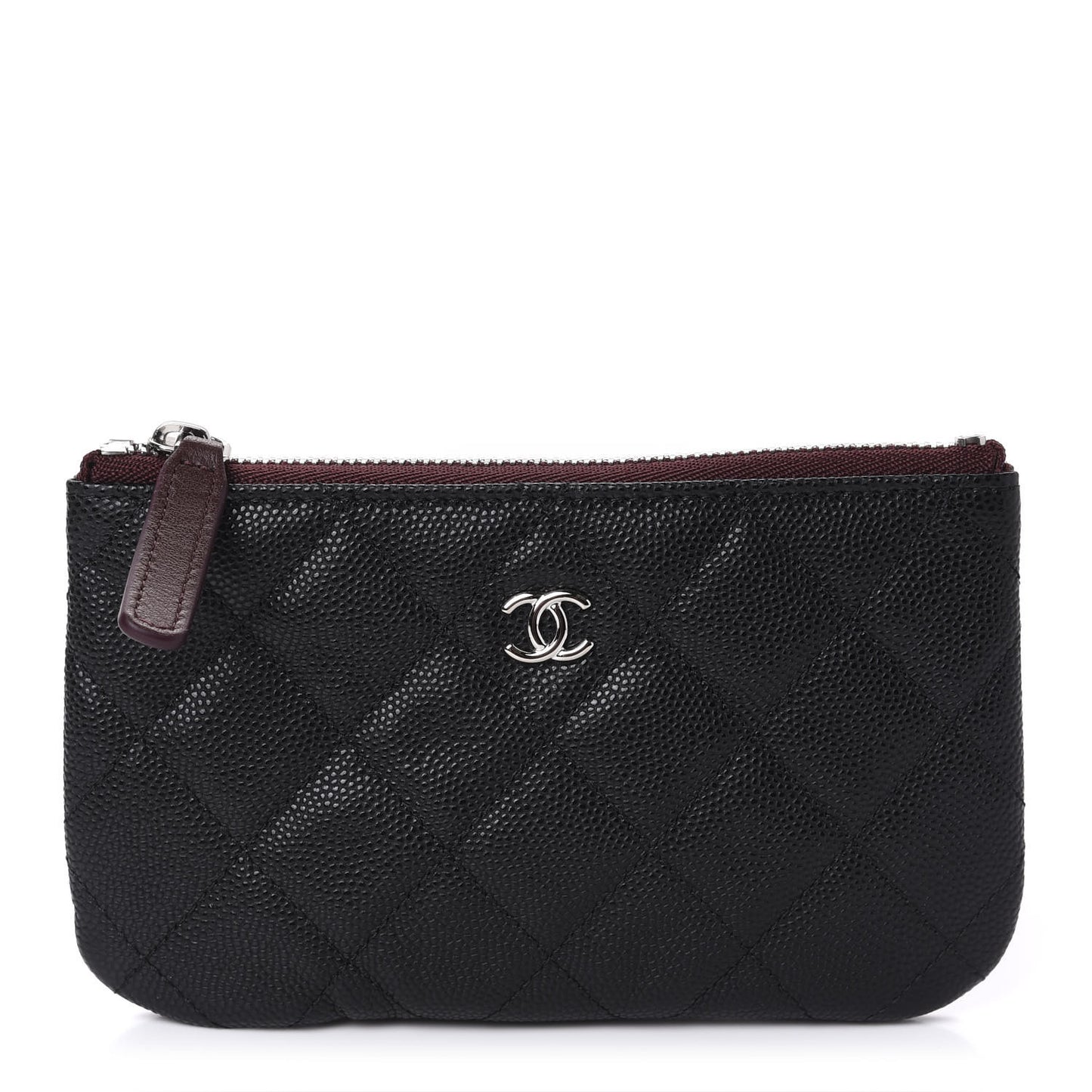 Caviar Quilted Small Cosmetic Case Black