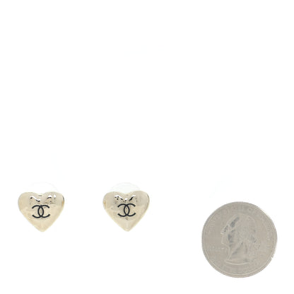 Chanel CC Heart Earrings Gold 2 of 6
