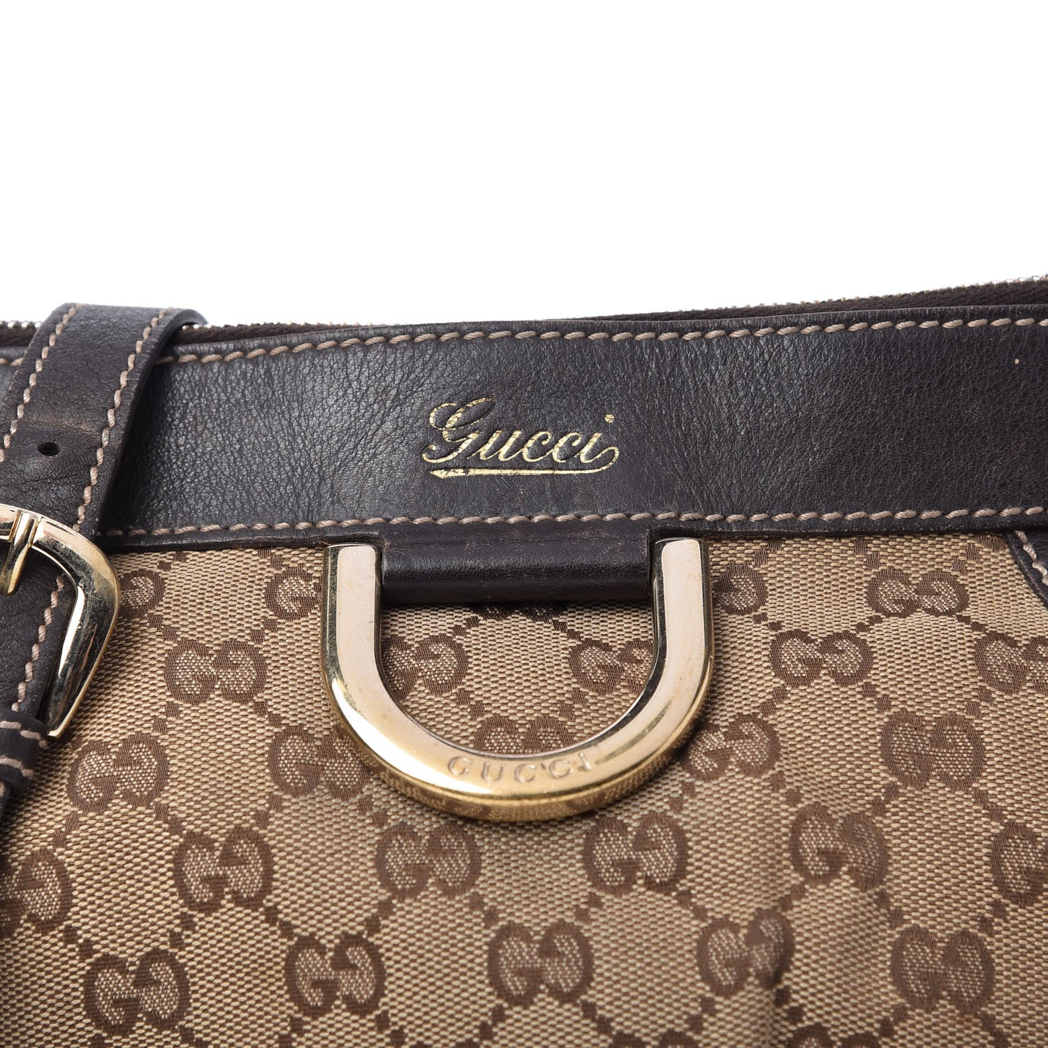 Gucci Monogram Small D Gold Ring Messenger Dark Brown 10 of 10