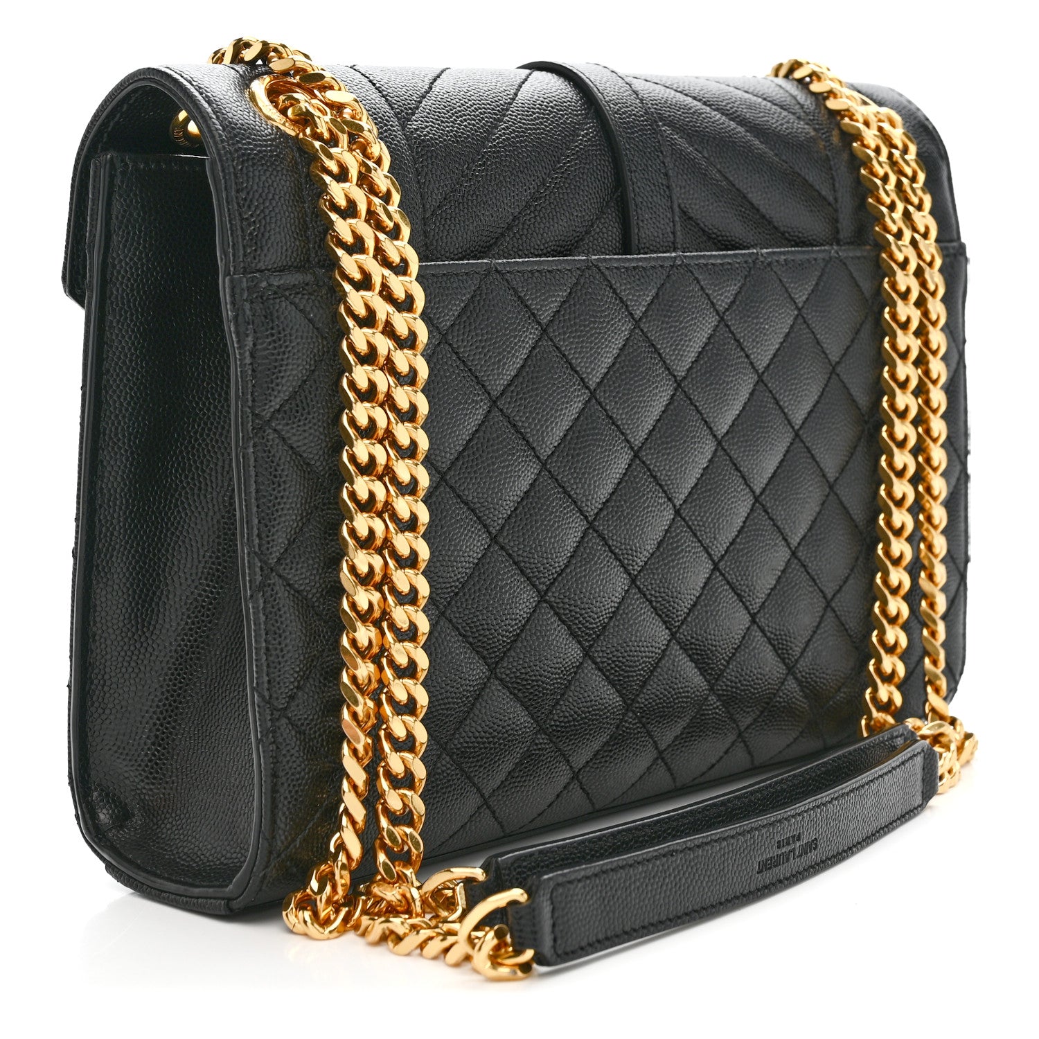 Saint Laurent Grain De Poudre Textured Mixed Matelasse Triquilt Medium Monogram Satchel Black 3 of 11