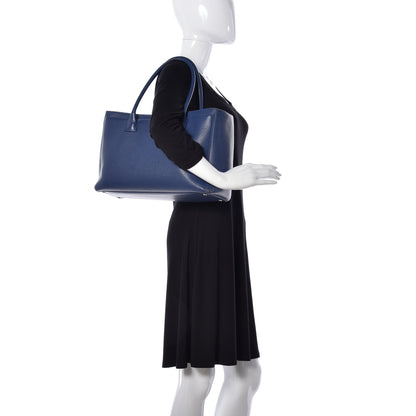 Chanel Calfskin Cerf Executive Shopper Tote Blue 3 of 10