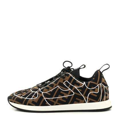 Fendi Stretch Fabric FFreedom Sneakers 36.5 Tobacco Black White 1 of 11