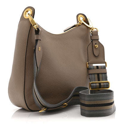 Prada Vitello Phenix Zippered Messenger Hobo Cammeo 3 of 10