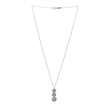 Tiffany Platinum Diamond Triple Circlet Pendant Necklace 3 of 7